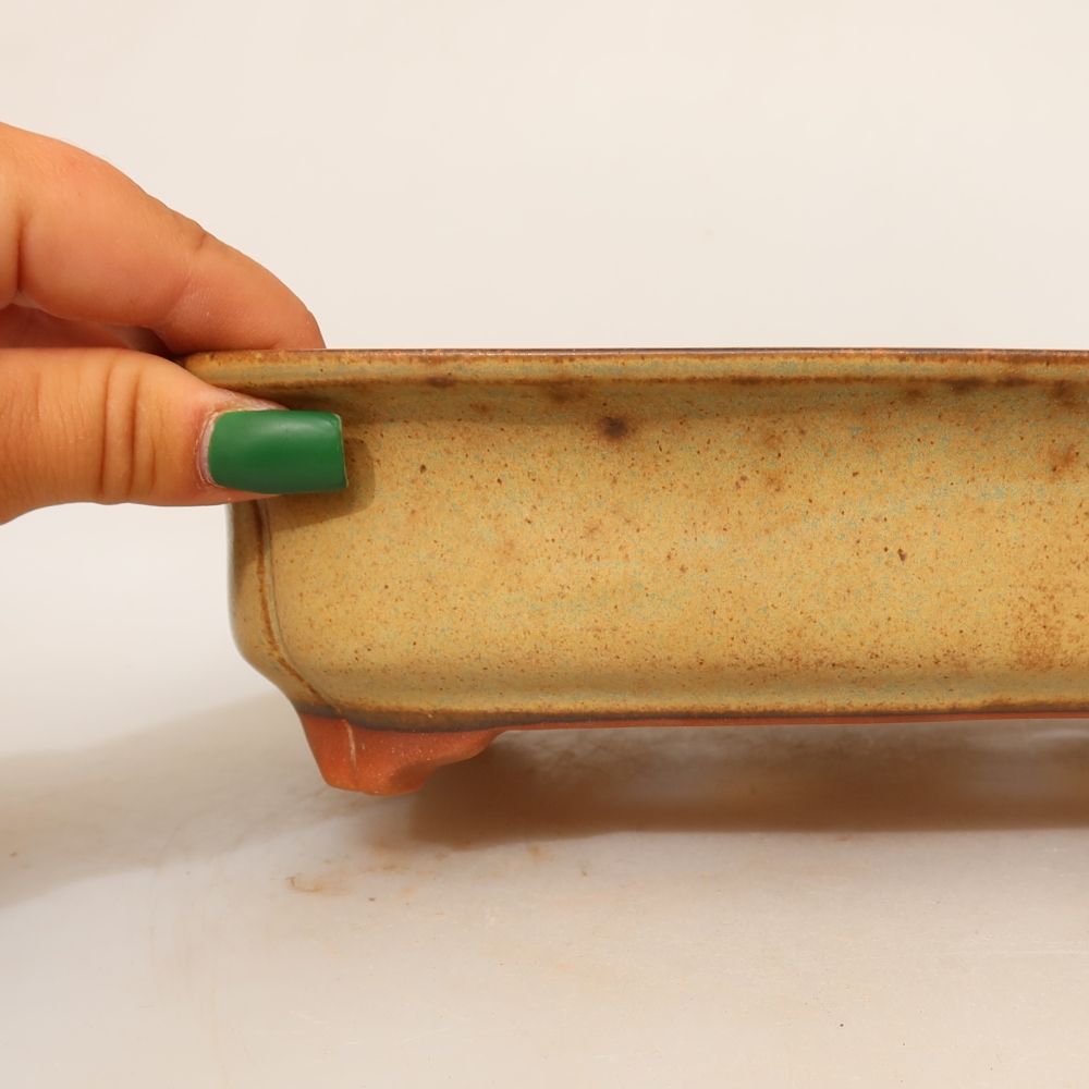 Bol en céramique  24 x 17 x 6 cm, couleur vert-beige