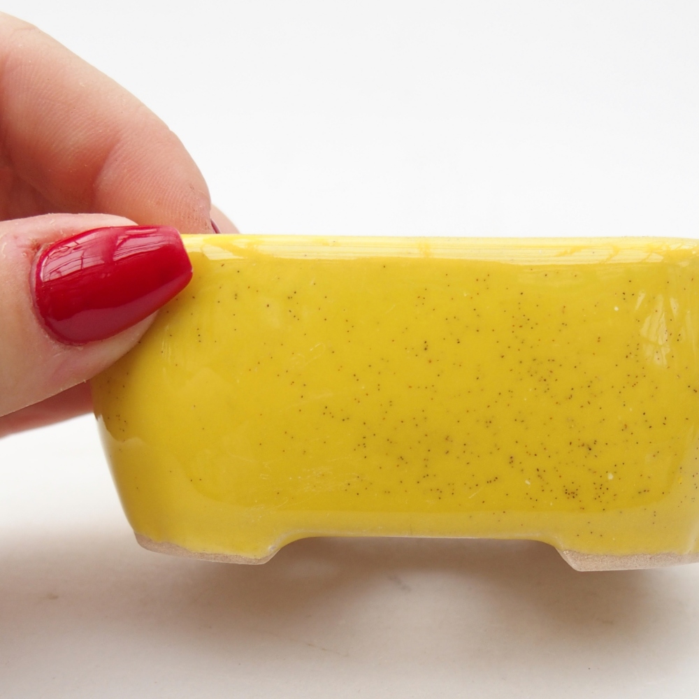 Bol à bonsaï en céramique 8,5 x 7 x 3,5 cm, jaune