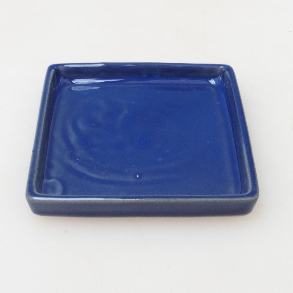 Pot de bonsaï carré S - 8 x 8 x 1 cm - bleu