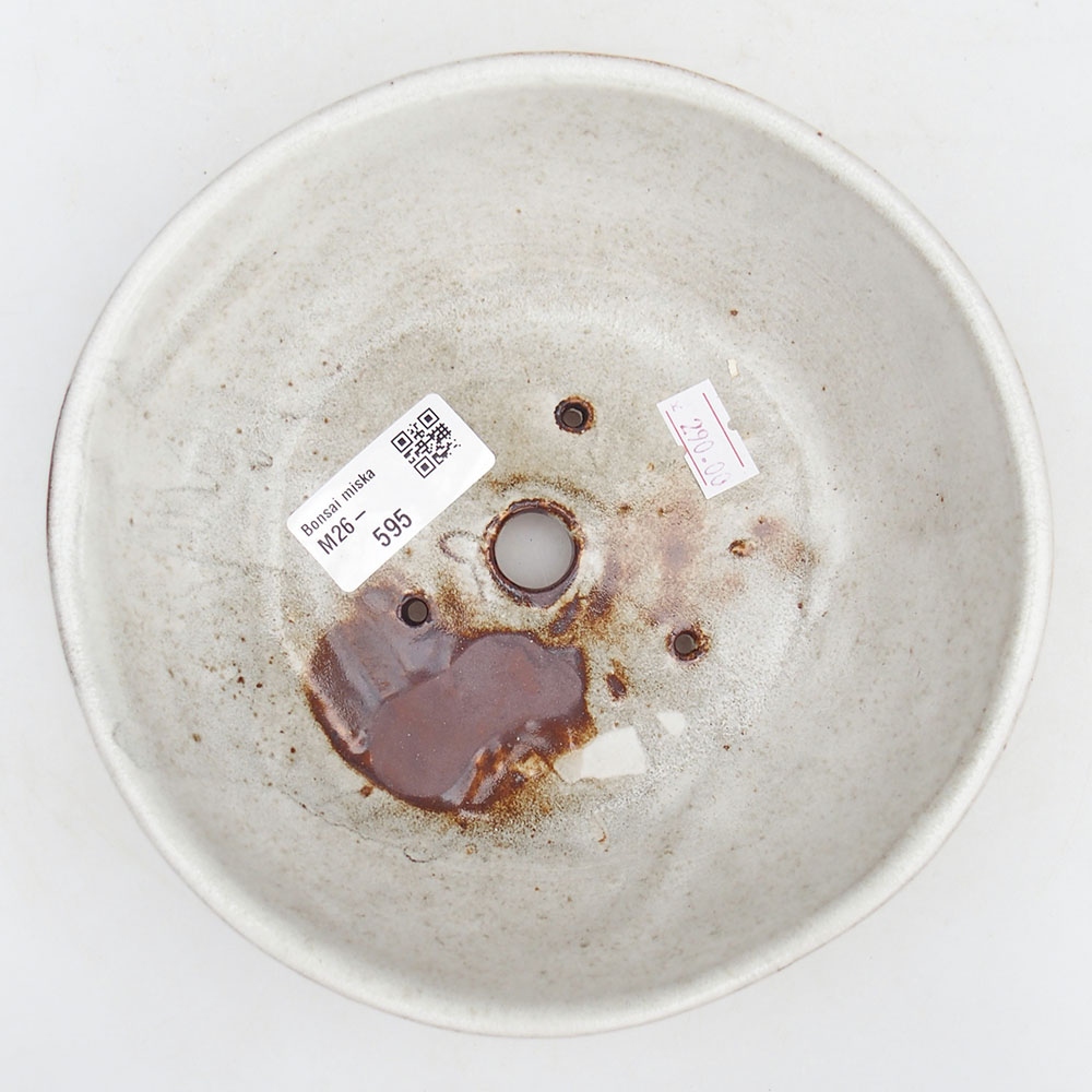 Bol à bonsaï en céramique 17,5 x 17,5 x 4,5 cm, couleur blanc