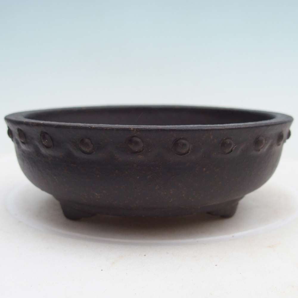 Bol à bonsaï en céramique 11,5 x 11,5 x 4,5 cm, noir