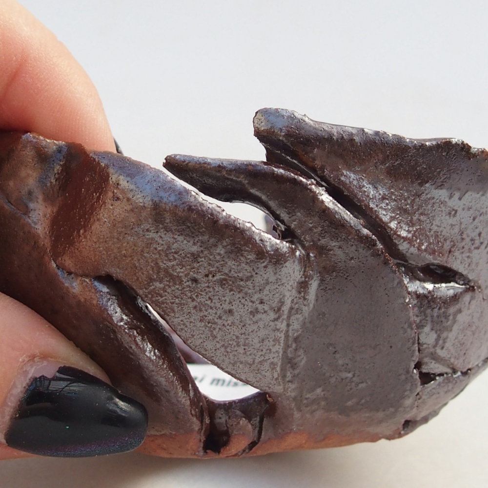 Coquille en céramique 8,5 x 8,5 x 4 cm , couleur marron