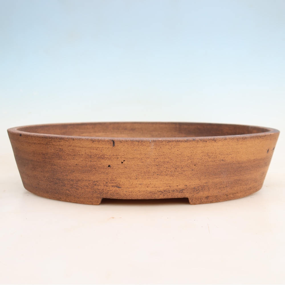 Pot à bonsaï en céramique 38 x 30,5 x 7,5 cm, couleur marron