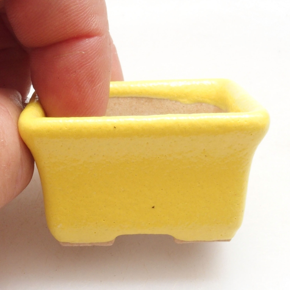 Bol à bonsaï en céramique 4 x 3,5 x 2,5 cm, jaune