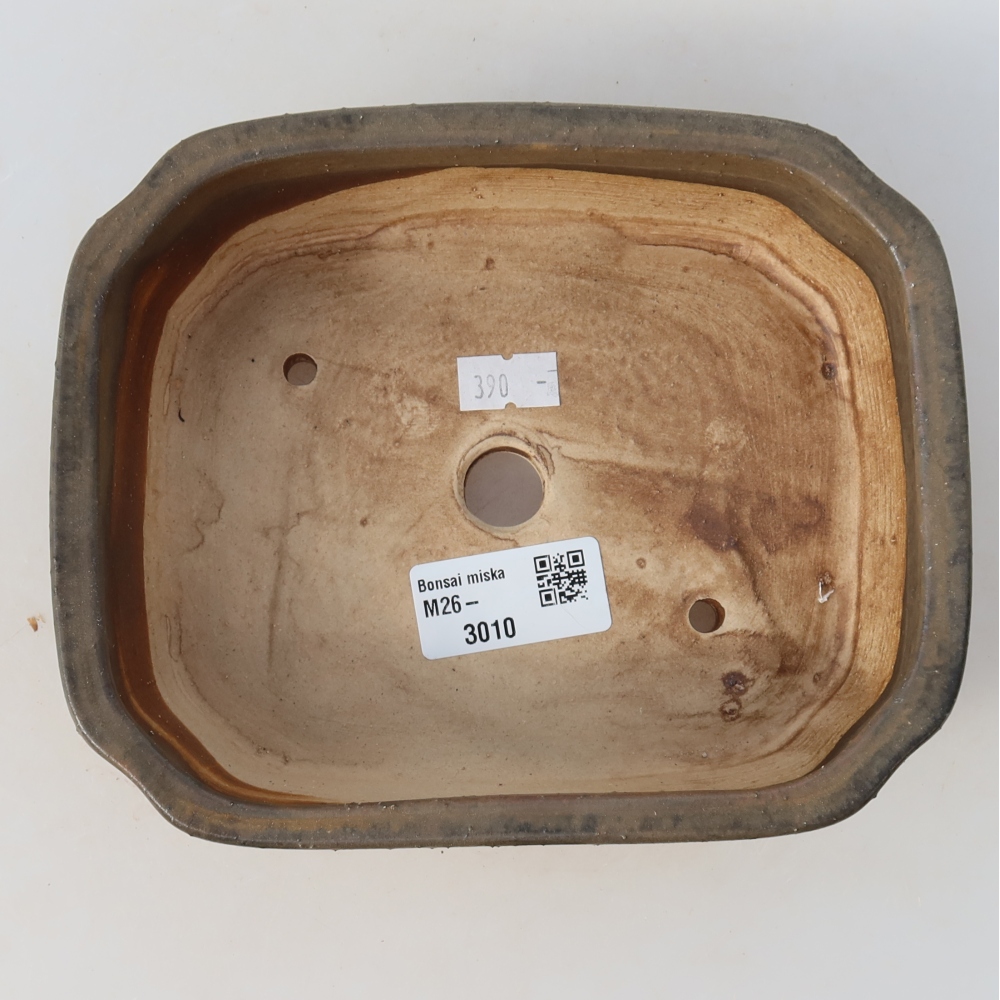 Bol à bonsaï en céramique 17,5 x 14,5 x 5 cm, brun
