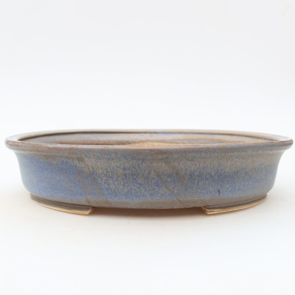 Bol à bonsaï en céramique 24 x 21 x 5 cm, couleur bleu
