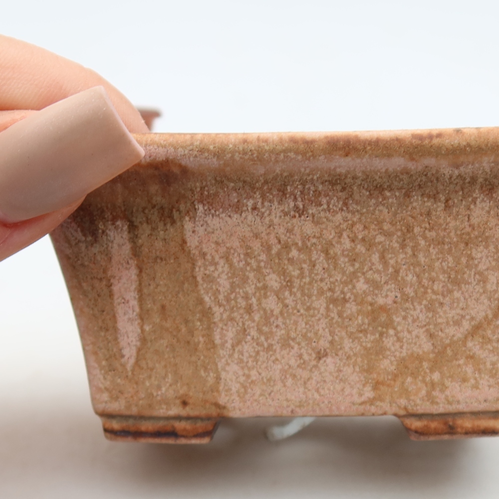 Pot à bonsaï en céramique 8,5 x 6 x 4 cm, couleur rose
