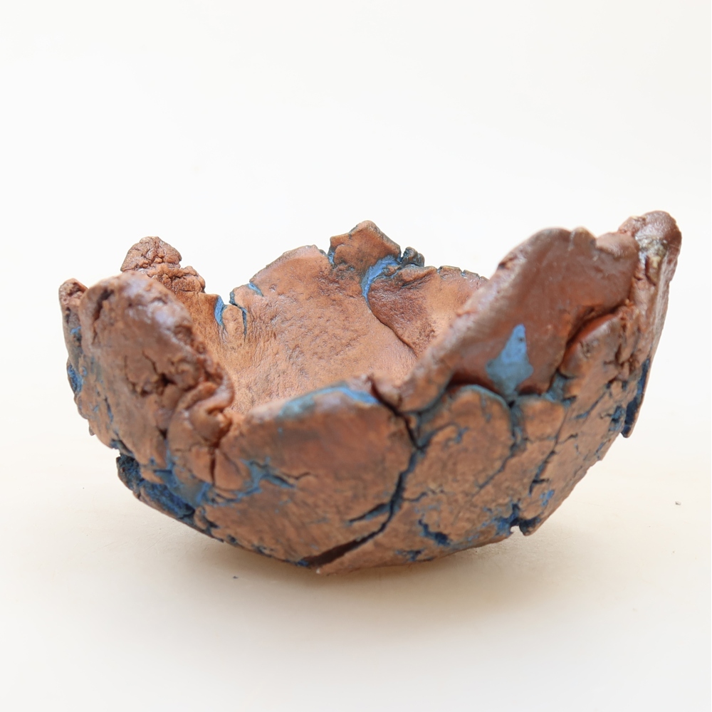 Coquille en céramique 9 x 9 x 5,5 cm , couleur bleu