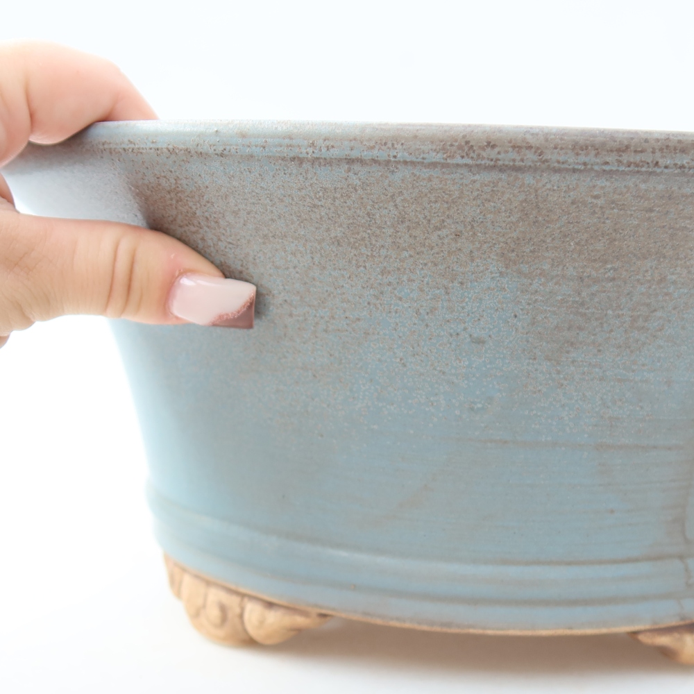 Bol à bonsaï en céramique 29 x 29 x 12,5 cm, couleur bleu