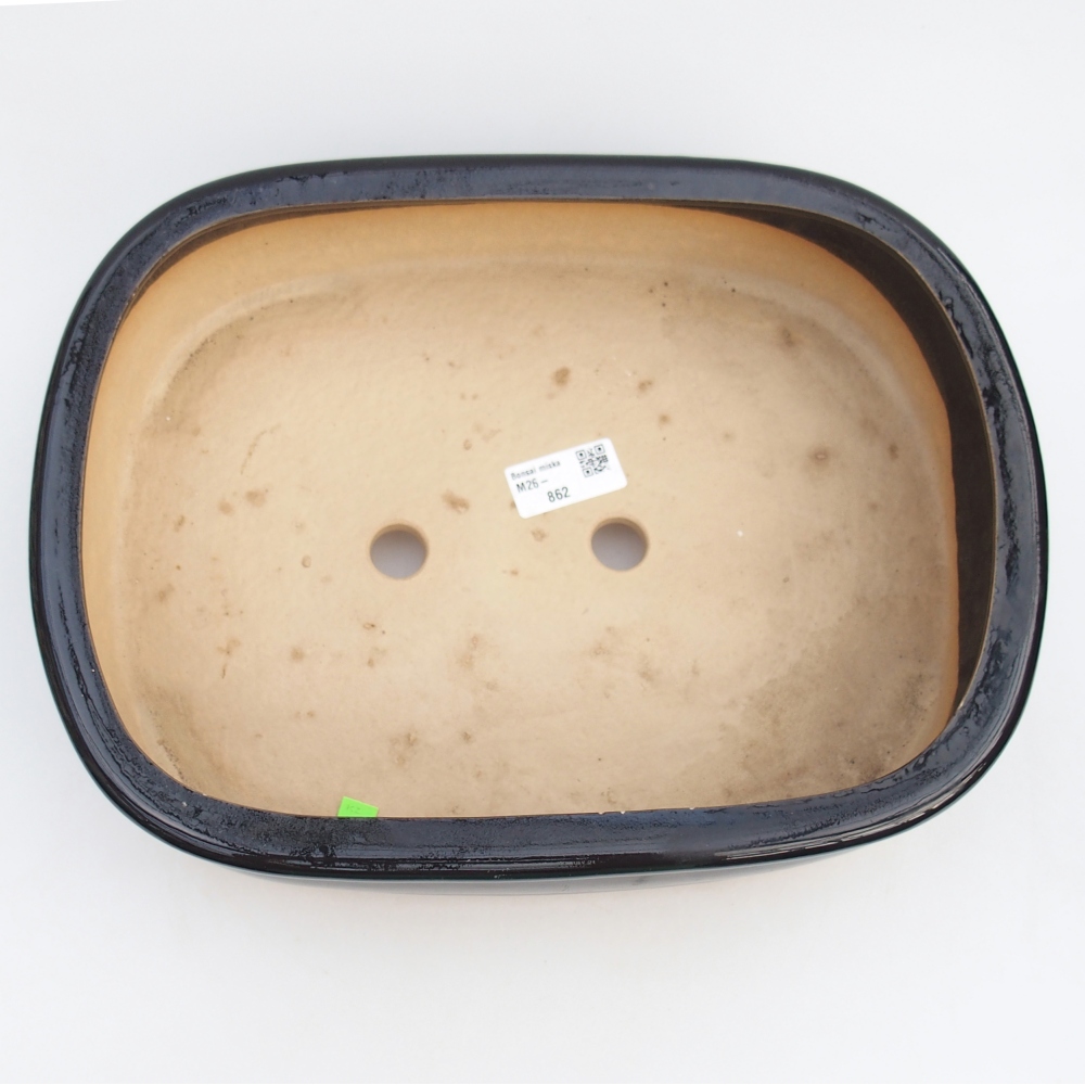 Bol à bonsaï en céramique 31,5 x 24 x 8 cm, noir