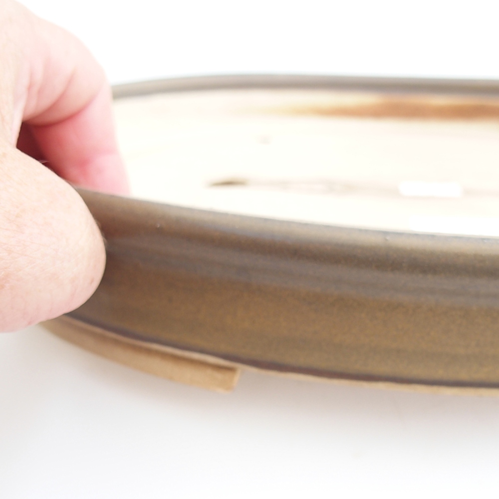 Bol à bonsaï en céramique 30 x 26 x 4 cm, brun