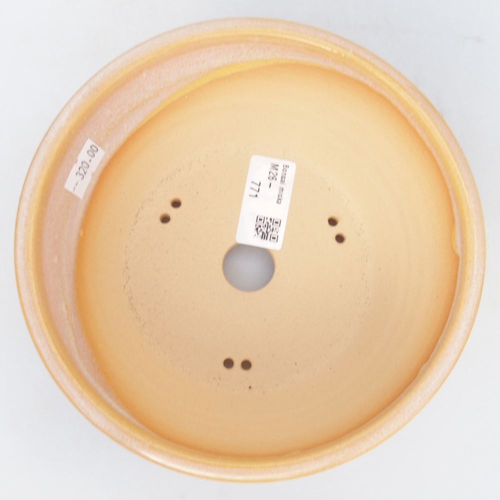 Bol à bonsaï en céramique 16,5 x 16,5 x 6,5 cm, couleur brun-jaune