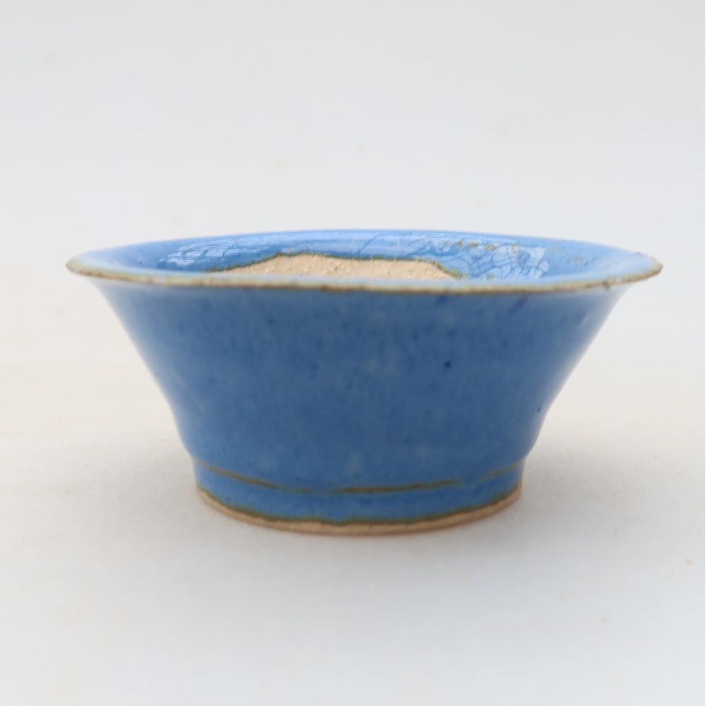 Bol à bonsaï en céramique 7 x 7 x 3 cm, couleur bleu