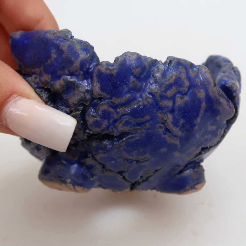 Coquille en céramique  10 x 9,5 x 5,5 cm, couleur bleue
