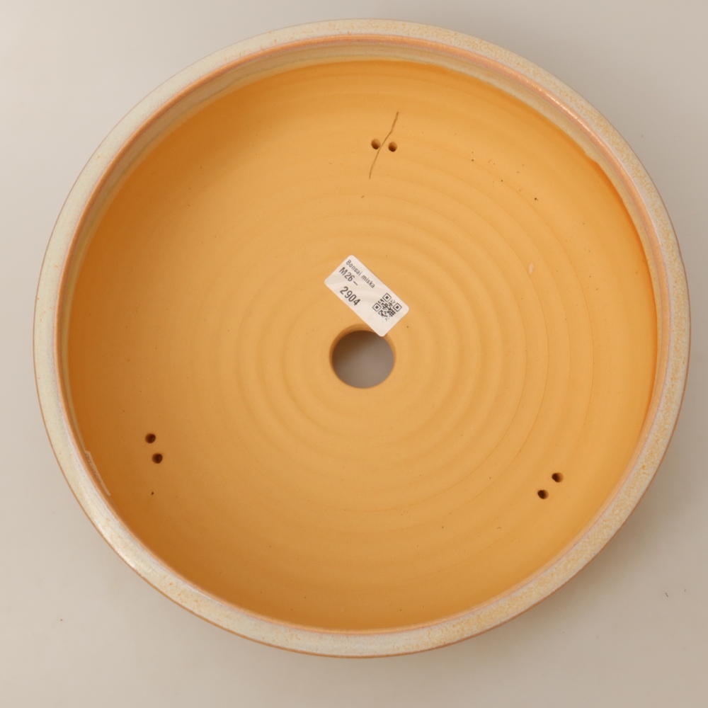 Pot à bonsaï en céramique 28 x 28 x 8 cm, couleur beige