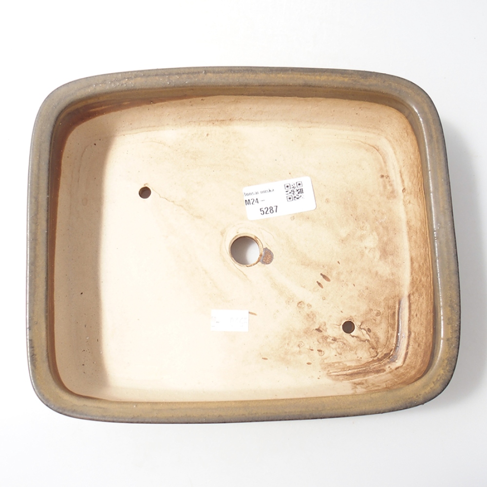 Bol à bonsaï en céramique 22 x 19 x 5,5 cm, brun