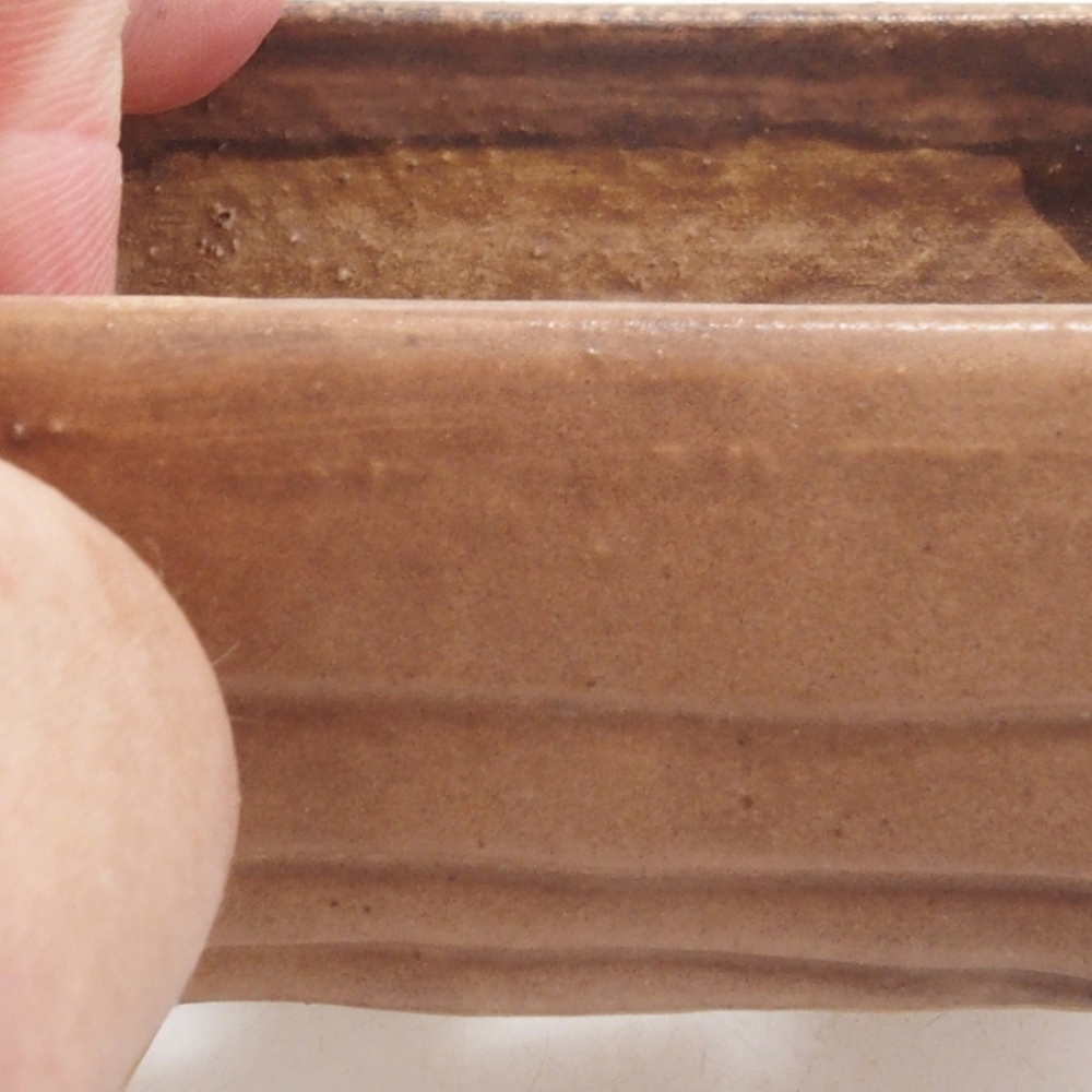 Bol à bonsaï en céramique 10 x 8,5 x 4 cm, brun
