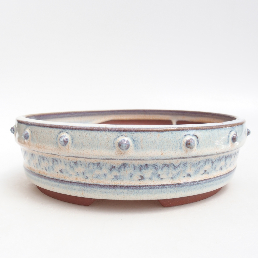 Bol à bonsaï en céramique 20,5 x 20,5 x 6 cm, couleur bleu