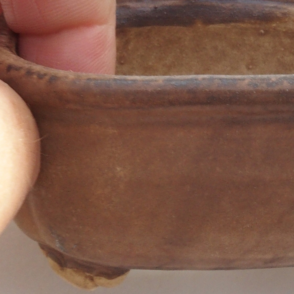 Bol à bonsaï en céramique 10 x 8,5 x 4 cm, brun