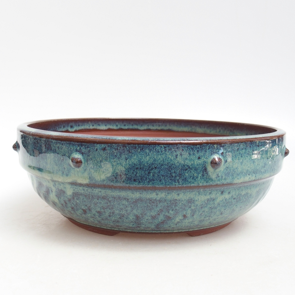 Bol à bonsaï en céramique 21 x 21 x 7 cm, couleur bleu