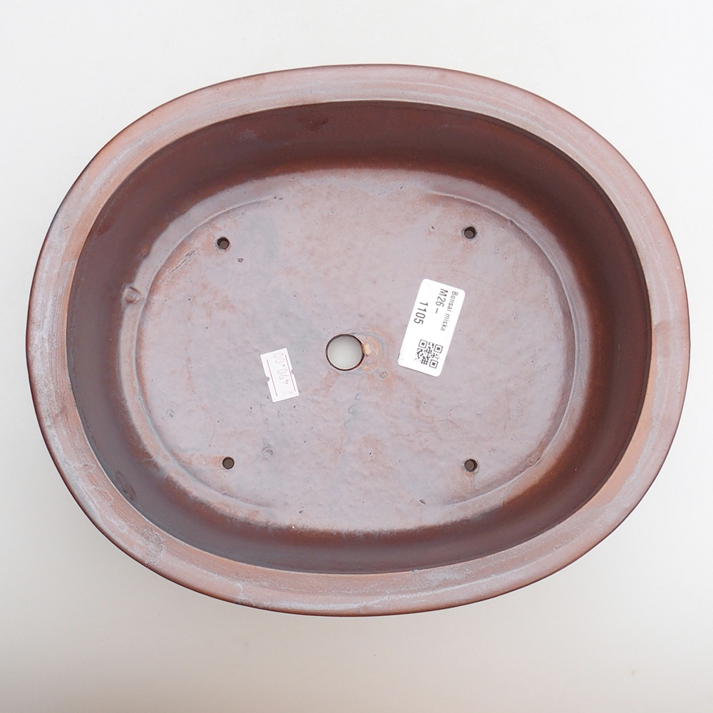 Bol à bonsaï en céramique 25 x 20,5 x 8 cm, couleur métal