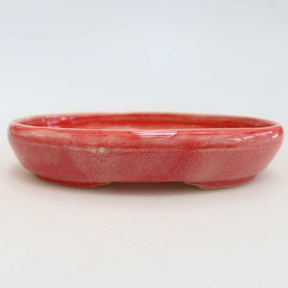 Pot à bonsaï en céramique 13 x 9,5 x 2,5 cm, couleur rouge
