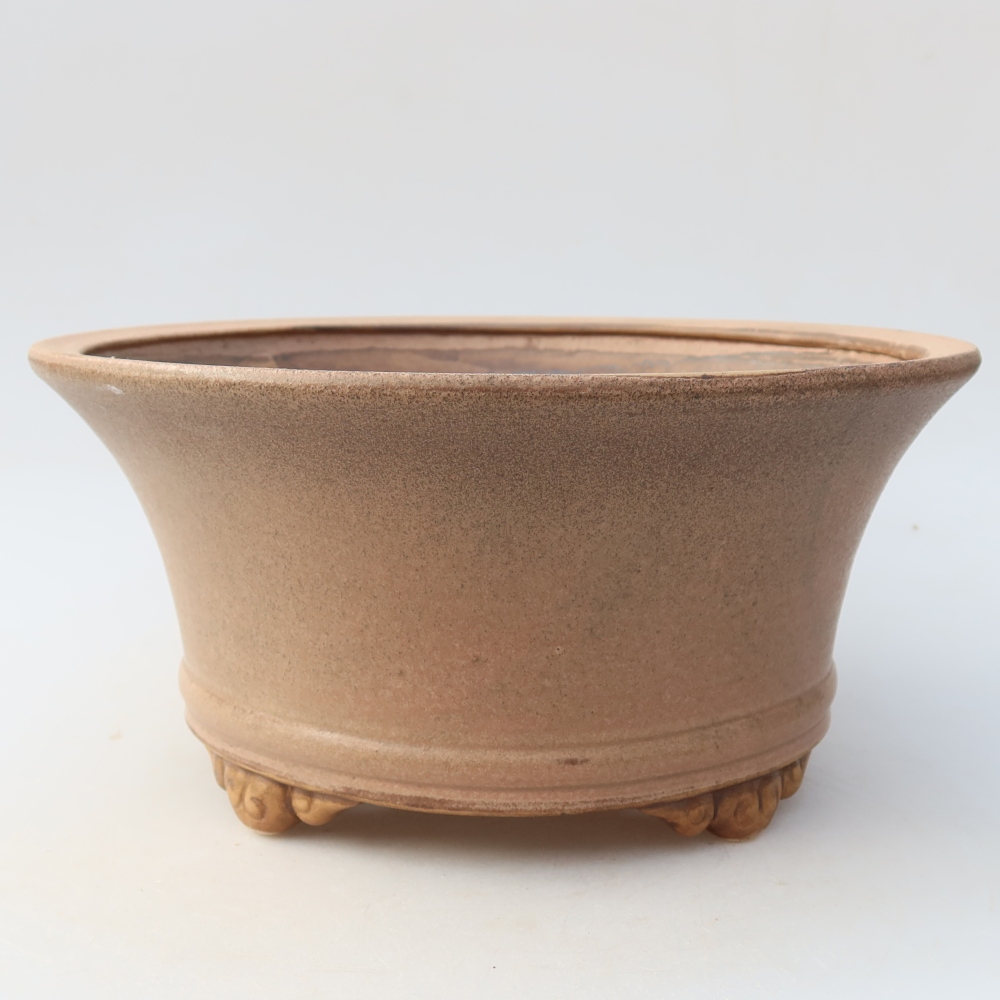 Pot à bonsaï en céramique 24,5 x 24,5 x 11,5 cm, couleur rose