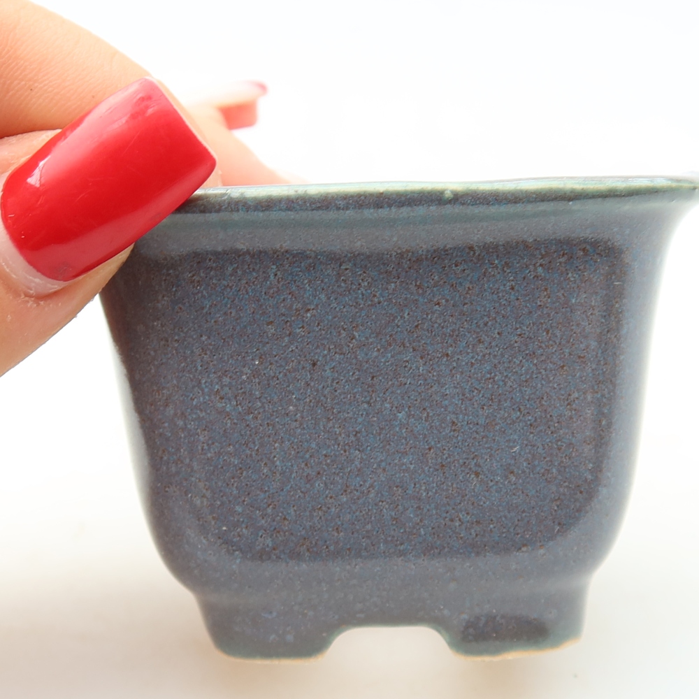 Pot à bonsaï en céramique 6,5 x 6,5 x 5 cm, couleur grise