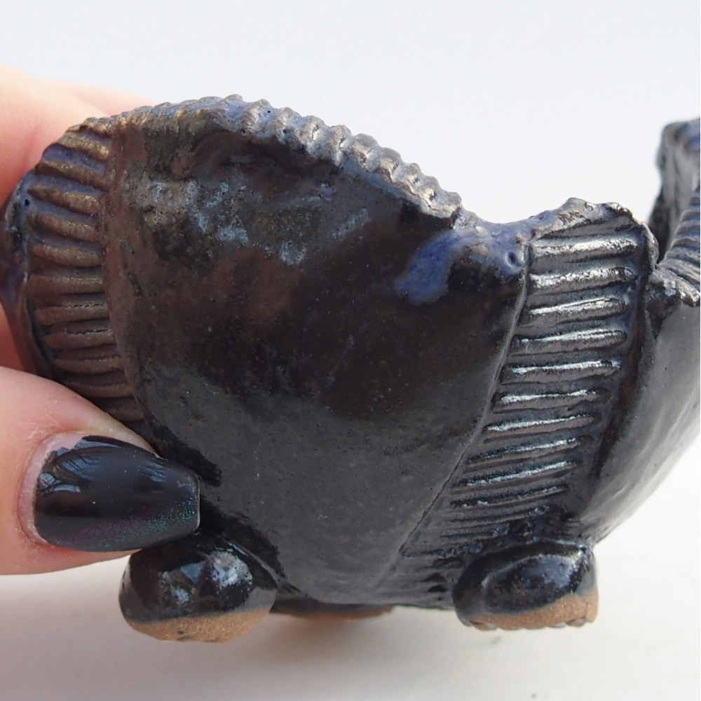 Coquille en céramique 8,5 x 8,5 x 6 cm , couleur bleu