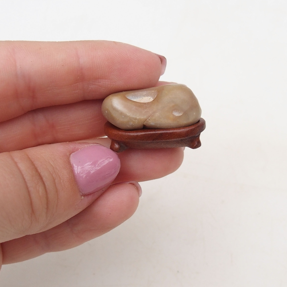 Suiseki - Pierre avec DAI (base en bois)