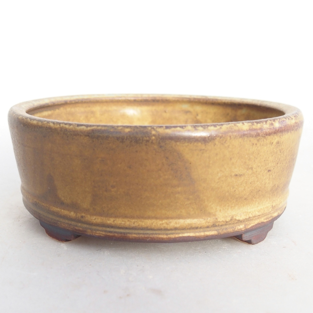 Bol à bonsaï en céramique 9 x 9 x 3,5 cm, brun