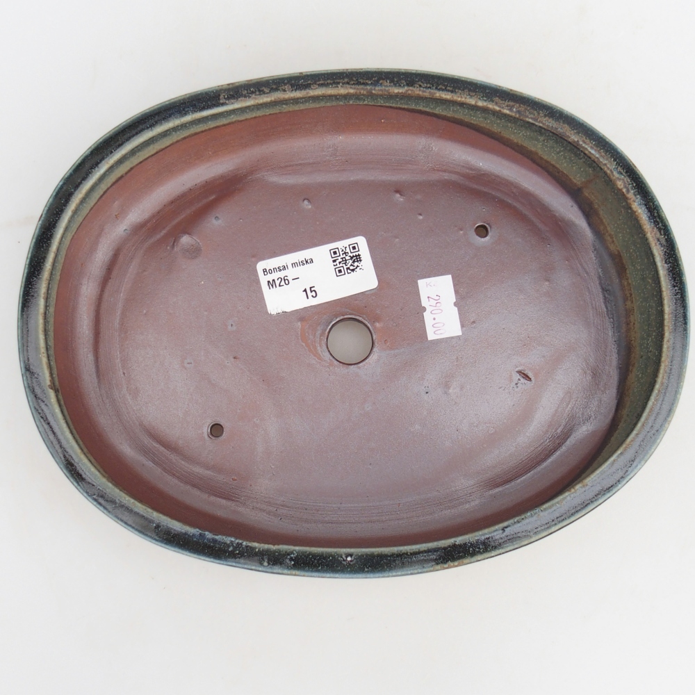 Bol à bonsaï en céramique 22,5 x 17 x 4,5 cm, vert