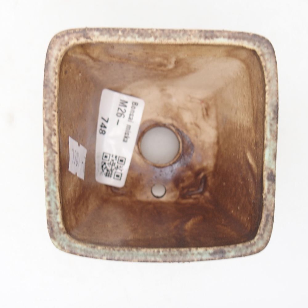 Bol à bonsaï en céramique 7,5 x 7,5 x 7,5 cm, vert