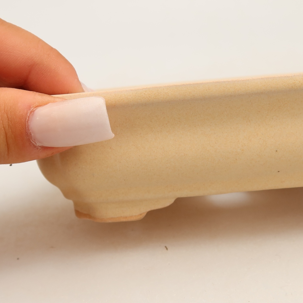 Bol à bonsaï en céramique 14 x 11 x 4 cm, couleur beige