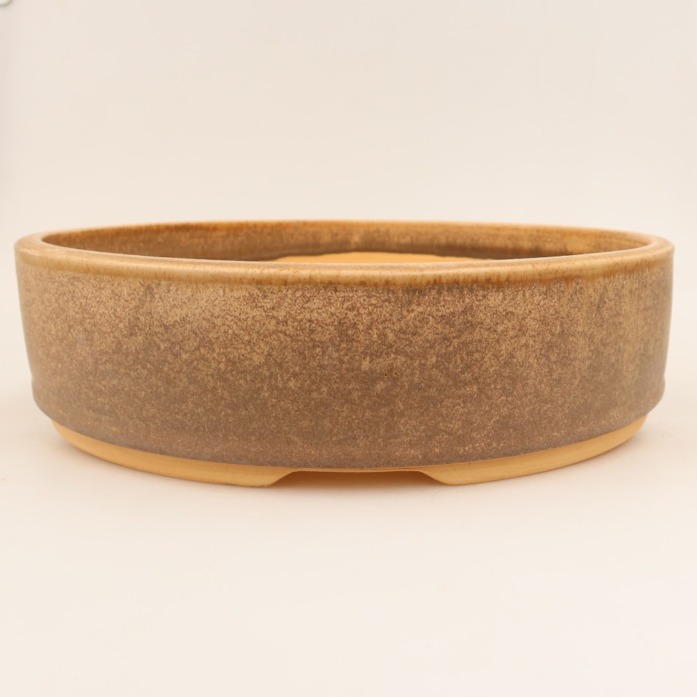 Pot à bonsaï en céramique 31 x 31 x 8 cm, couleur marron