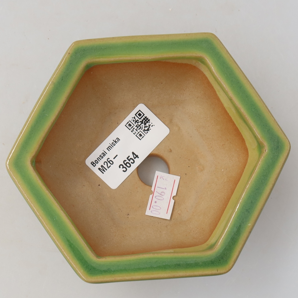 Bol à bonsaï en céramique 12 x 10,5 x 4,5 cm, vert