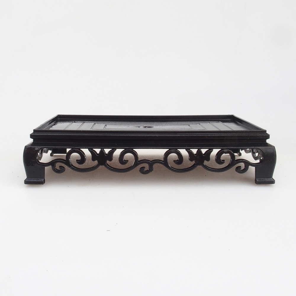 Table de bonsaï en plastique rectangle 15,5 x 10 x 3 cm, couleur noire