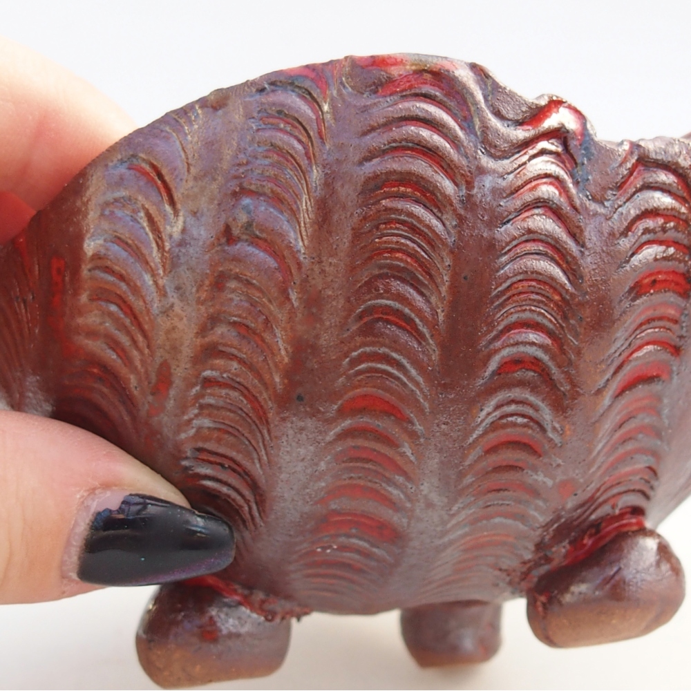 Coquille en céramique 10 x 10 x 8 cm , couleur marron