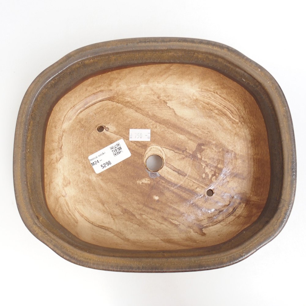 Bol à bonsaï en céramique 25 x 21 x 7,5 cm, brun