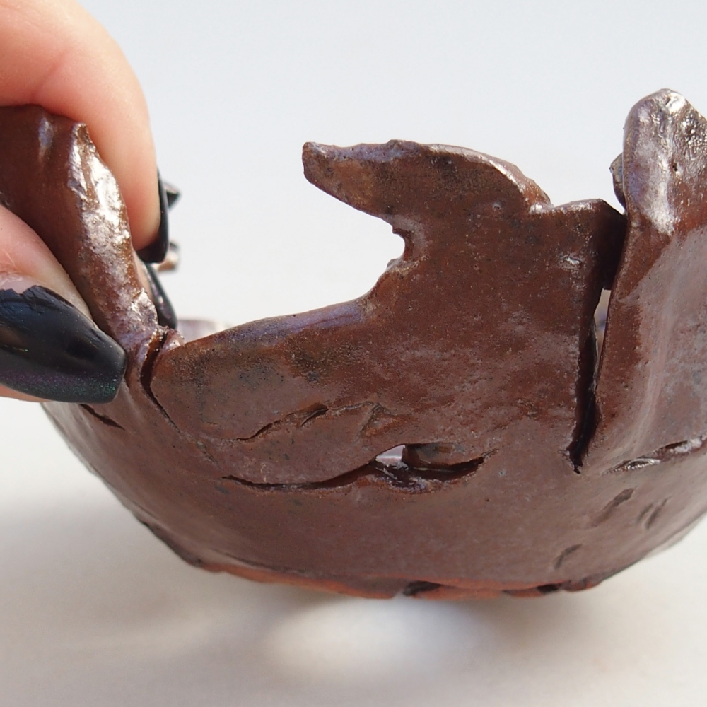 Coquille en céramique 10 x 10 x 5 cm , couleur marron