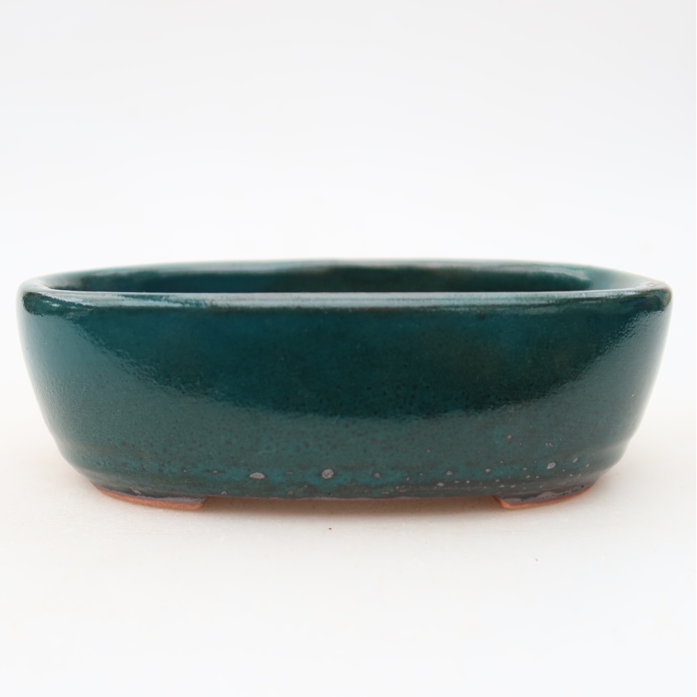 Pot à bonsaï en céramique 13 x 8,5 x 4 cm, couleur verte