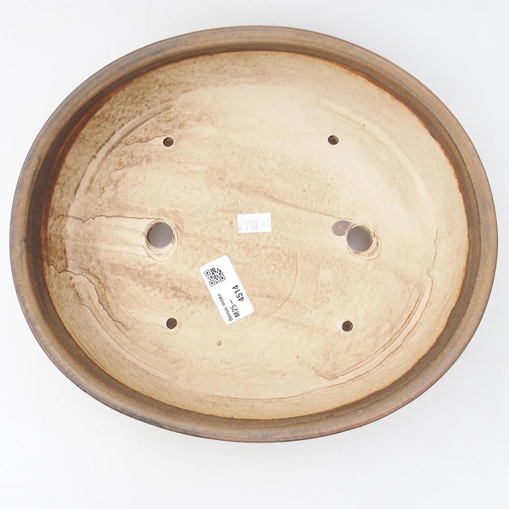 Bol à bonsaï en céramique 24 x 28 x 6 cm, brun