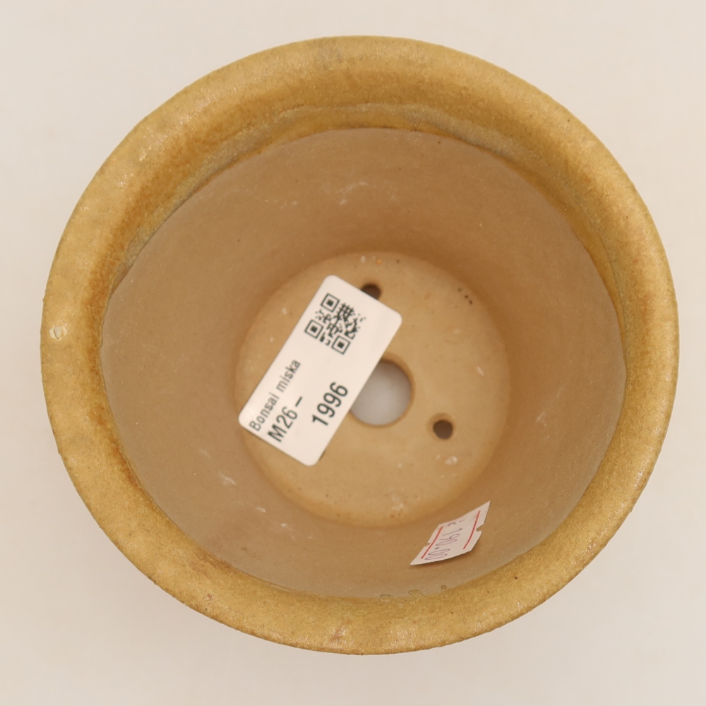 Pot à bonsaï en céramique 11 x 11 x 7 cm, couleur beige