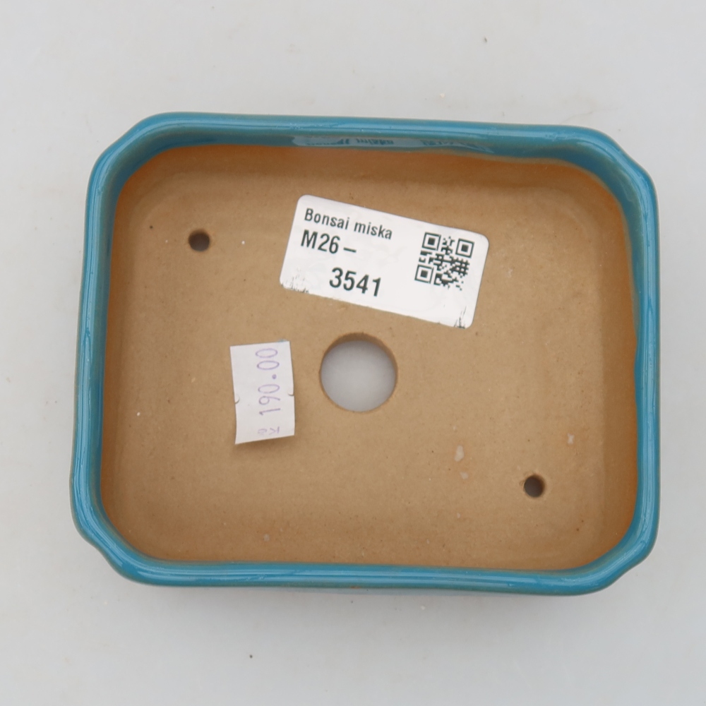 Pot à bonsaï en céramique 10,5 x 9 x 3 cm, couleur bleue