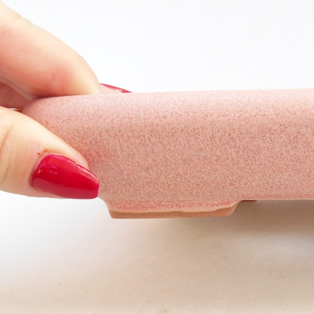 Bol à bonsaï en céramique 16,5 x 13,5 x 3,5 cm, rose