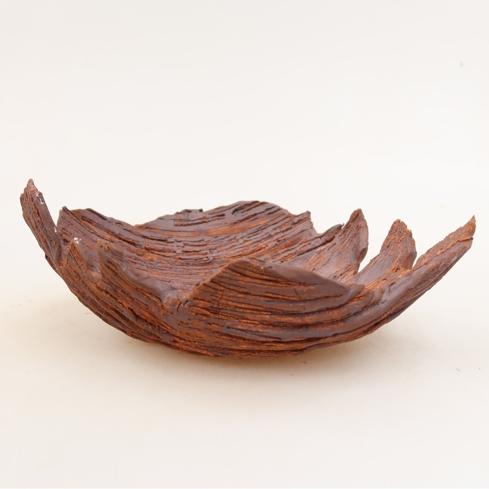 Coquille en céramique  19 x 14 x 7 cm, couleur marron