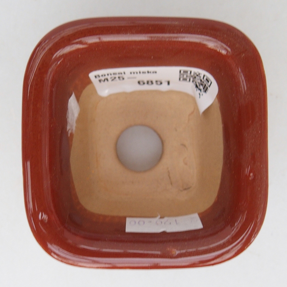 Bol à bonsaï en céramique 6,5 x 6,5 x 4,5 cm, brun