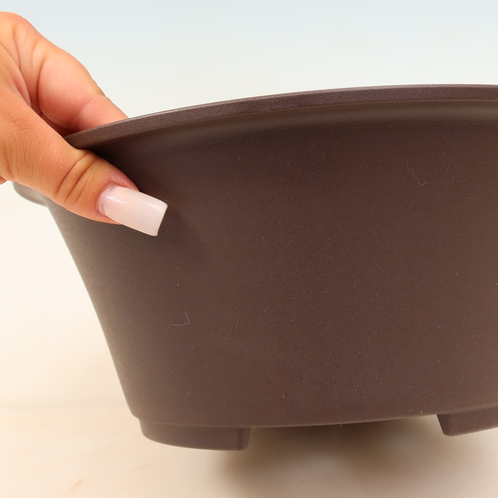 Pot à bonsaï en plastique MP-25 marron - 26,5 x 26,5 x 11 cm