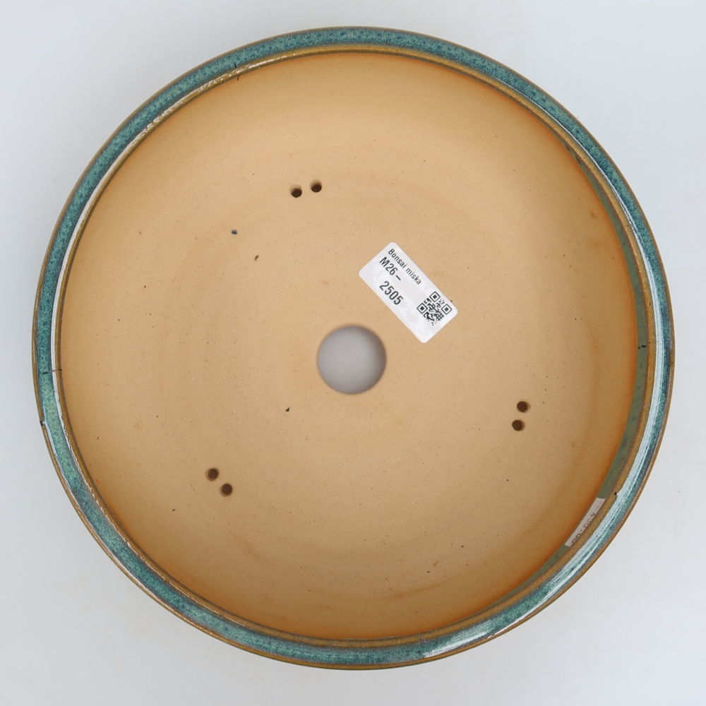 Pot à bonsaï en céramique 22,5 x 22,5 x 7 cm, couleur bleue
