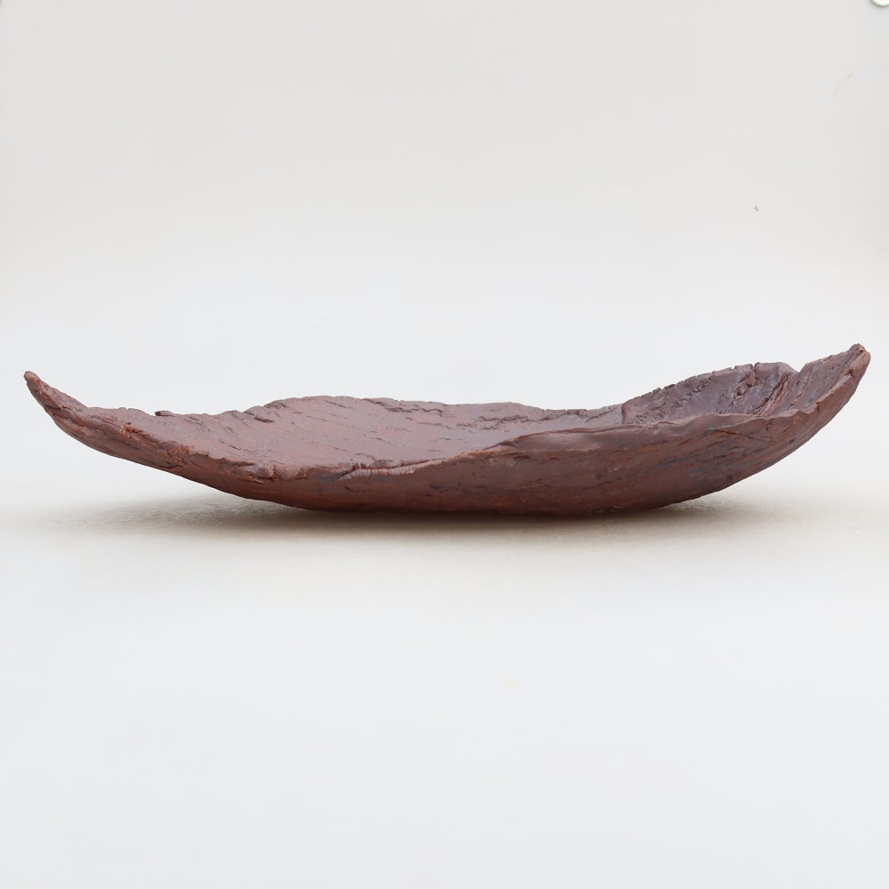 Coquille en céramique  30,5 x 19 x 6 cm, couleur marron